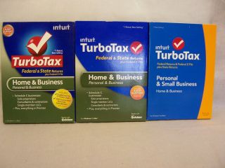 Turbo Tax Home Business 2012 & 2013,  Personal Small Business 2014 Federal State