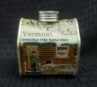 Vermont Absolute Pure Maple Syrup Tin By England Container 8.  45 Floz 1984