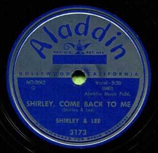 Shirley & Lee (shirley Come Back To Me / Baby) R&b/soul 78 Rpm Record