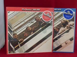 The Beatles Red & Blue Double Albums Pack With Coloured Vinyl.  Never Been Played