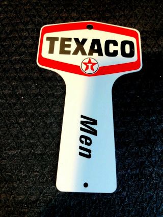 1950s Texaco Mens Restroom Key Holder Fob Nos - Metal Sign