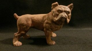 Antique Early 1900s Old English Bulldog Cast Iron Bank Hubley? Doorstop