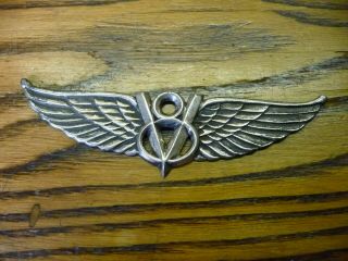 Vintage Limited Edition 1990 Sterling Silver Winged Ford V8 Emblem Jewelry
