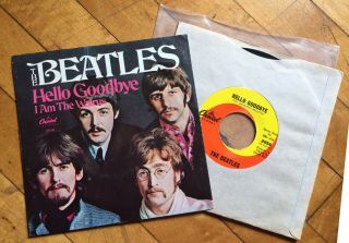 Beatles Nm - “hello Goodbye” / I Am The Walrus” Picture Sleeve & 45 Vinyl Record