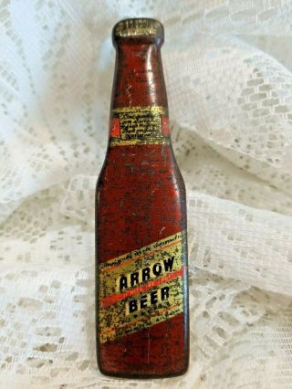 Vintage Arrow And Schlitz Beer Bottle Shaped Metal Openers 4.  25 "