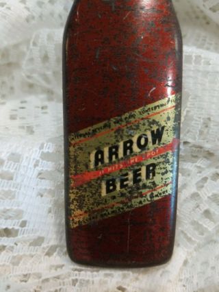Vintage Arrow and Schlitz Beer Bottle Shaped Metal Openers 4.  25 
