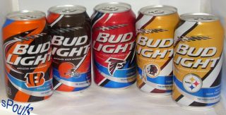 Bud Light Football Nfl Kickoff Beer Cans Bengals Browns Falcon Redskins Steelers