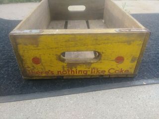 Vintage 1950s Yellow Red COCA - COLA COKE Wood Case / Crate / Box 3