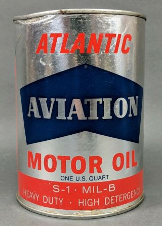 Atlantic - Aviation Motor Oil - 1 Quart Oil Can Full
