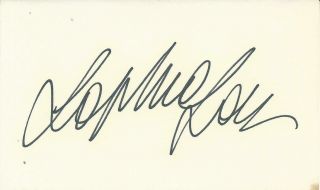 Sophia Loren And Vintage Signed Card