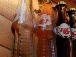 Vintage Miniature Soda Bottles Orange Crush Coke Pepsi RC Sprite & Wood Crate 17 7