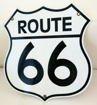 Vintage Old Route 66 Porcelain Sign
