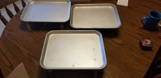 3 Vintage A & W Traco Drive In Car Hop Aluminum Trays W Adjustable Window Mount
