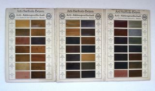 Rare 1920 Vintage Wood Stain Color Chart Display Artist Dyes Specimen Portfolio