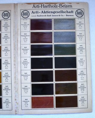 RARE 1920 Vintage Wood Stain COLOR CHART DISPLAY Artist Dyes SPECIMEN PORTFOLIO 4