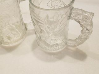 Complete Set of 4 1995 DC Comics Batman Forever Collectible McDonalds Glass Mugs 2