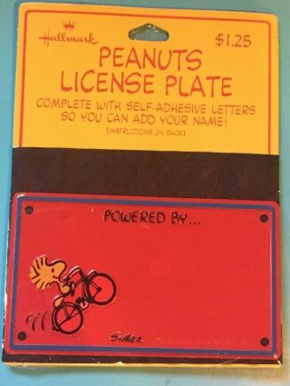 Woodstock Peanuts Gang License Plate Personalized For Bike Hallmark Nos