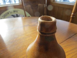 UNMARKED ANTIQUE ORIGIANL STONEWARE BEER OR SODA CONE TOP BOTTLE PRE 1900 ' S 2