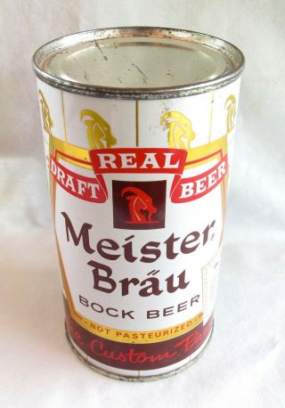 Vtg Meister Brau Bock 12 Oz Flat Top Beer Can - Peter Hand,  Chicago,  Ill