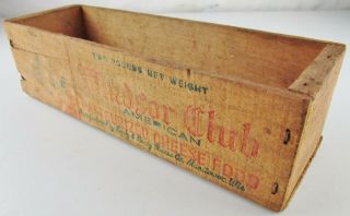 Vintage Wooden Cheese Box Windsor Club Pasteurized Two Pound Food Box No Lid 2