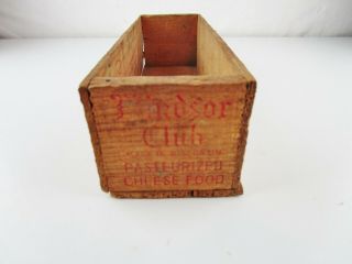 Vintage Wooden Cheese Box Windsor Club Pasteurized Two Pound Food Box No Lid 3