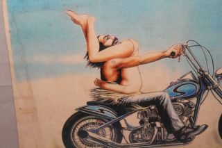 RARE 1960s MOTORCYCLE CHOPPER CULTURE STORE DISPLAY SIGN GIRL GUY 69 ON BIKE GAS 3