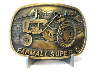 Ih International Harvester Farmall C Tractor Bronze Belt Buckle Ltd Ed 003