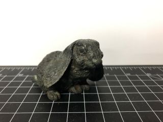 Vintage Bronze Rabbit Bunny Figurine Paperweight 3”