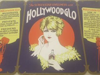 Rare Vintage 1920s Hollywood Glow Skin Powder Store Display Sign Movie Star Girl