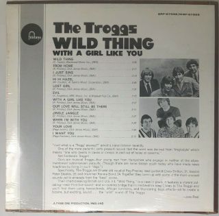 THE TROGGS Wild Thing WITH A GIRL LIKE YOU Factory LP RECORD Stereo 67556 2