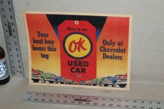 Rare 1950s Chevrolet Ok Car Best Buy Dealership Display Sign Chevy Car 66