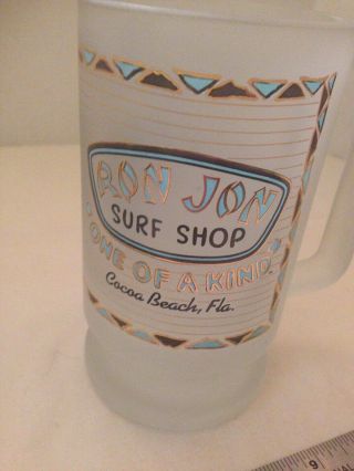 Ron Jon Surf Shop Frosted Beer Mug Beverage Drink Glass Cup Tiki One Of A Kind