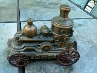 vintage metal train bank 1974 made by banthrico inc from chigago 3