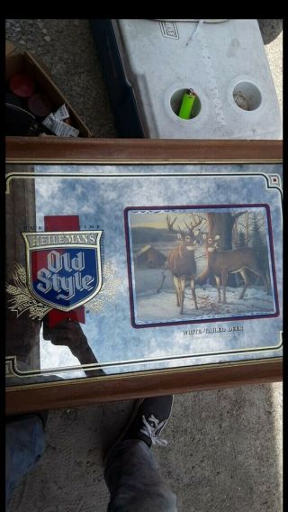 1992 Old Style Beer White Tailed Deer Wildlife Mirror