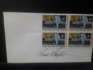 Apollo Nasa Director Chris Kraft Signed Apollo 11 Stamped Envelope.