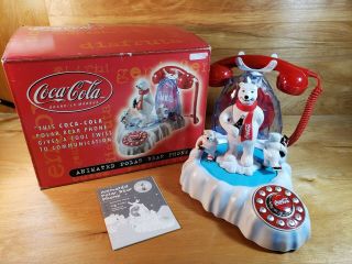 Vintage 2000 Coca Cola Animated Light Up Polar Bear Telephone