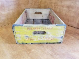 Vintage 1960 ' s Wooden Yellow Coca - Cola Soda Pop Bottle Crate Carrier Box 4