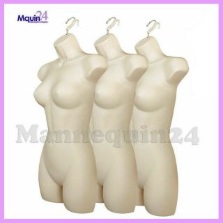 3 Female Mannequin Torsos - Plastic Women 
