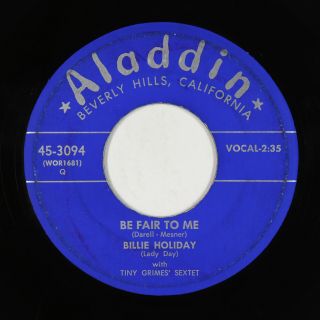 Jazz Blues 45 - Billie Holiday - Be Fair To Me - Aladdin - Mp3