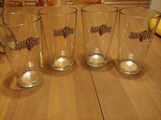 Michelob Amber Bock Beer Pint Glass Set Of 4