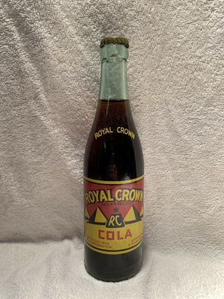 Full 12oz 1936 Royal Crown Cola Pyramid Acl Soda Bottle Greenville,  S.  C.