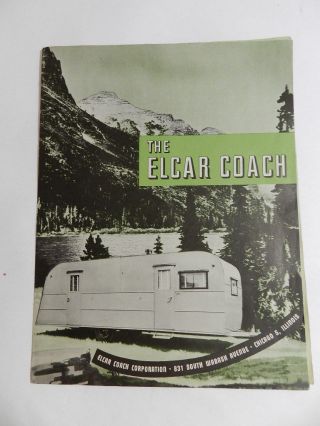 Vintage Travel Trailer Brochure - 1947 Elcar Travel Trailer - Vintage Camping - Rv
