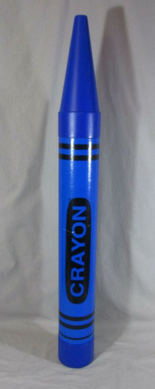 Vintage Large Blue Plastic Crayon Bank 35” Tall Made In Usa 1988 Fantazia Corp.