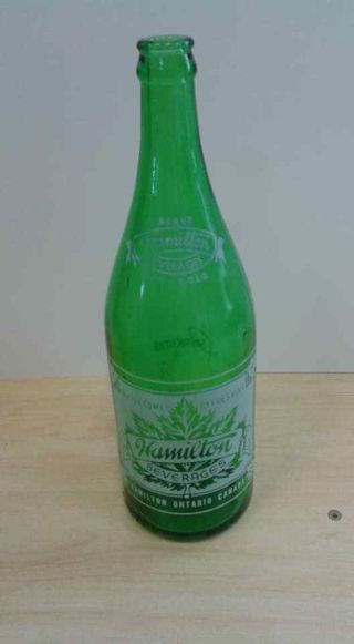 Vintage Hamilton Ontario Beverages 30oz Soda Pop Bottle (11 1/2 
