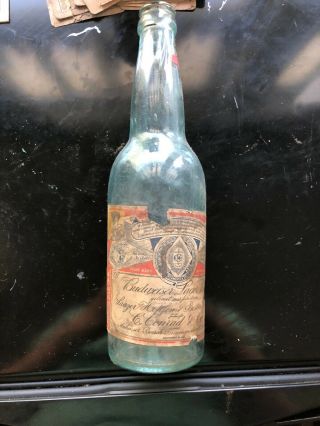 1920s Budweiser Bottle With Most Of The Label