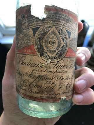 1920s Budweiser Bottle With Most Of The Label 4