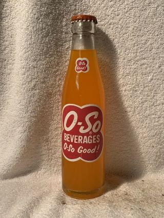 Full 7oz O - So Orange Soda Acl Soda Bottle Cleveland,  Ohio