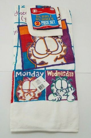 Garfield The Cat - Vintage 2 Piece Towel Set By Franco - Made Usa Towel & Cloth