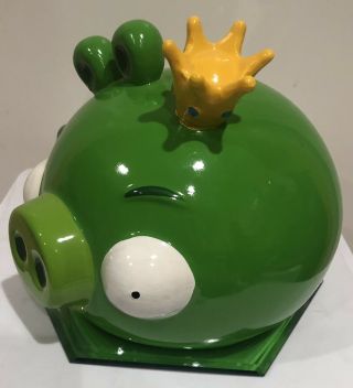 Leonard The Green Pig King Angry Birds Ceramic Bank 24” Around 2