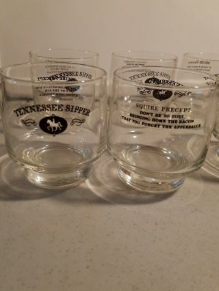 Jack Daniels Tennessee Sipper Squire Glasses Complete Set Rare 1980 Whiskey